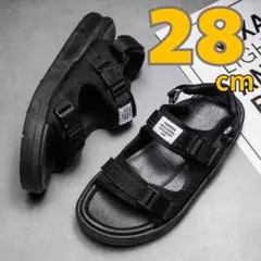 ★スポサン　スポーツサンダル　28 男女兼用　メンズ　サンダル 28cm　ブラッ