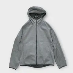【美品】ユニクロ（M）ブラックテックフリースパーカー グレー ユニセックス