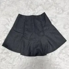 CARVEN カルヴェン フレア ミニスカート 36 ダークグレー