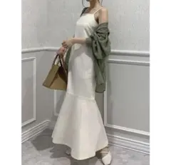 dazzlin オフホワイト キャミソール ワンピース ロング丈 マーメイド