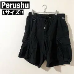 ペルーシュ ハーフパンツ メンズ カーゴパンツ 黒 大きいサイズ L カジュアル