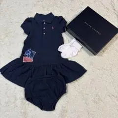 新品　ラルフローレン　80cm 女の子 ワンピース　パンツ　ピンクソックスセット