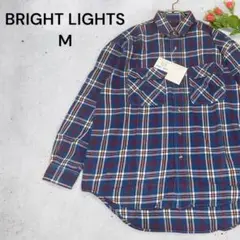 【新品タグ付き】BRIGHT LIGHTS チェックネルシャツ ブルー系 M