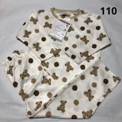 新品　くま　クッキー柄 パジャマ 110サイズ　アイボリー　ルームウェア