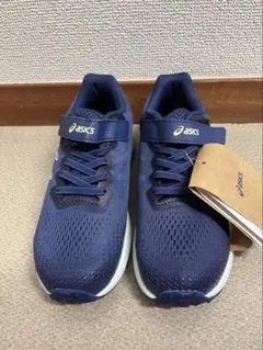 新品　asics ネイビー スニーカー　21センチ