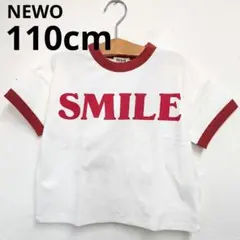 【新品】NEWO ニードルワークス 110cm リンガーTシャツ スマイル