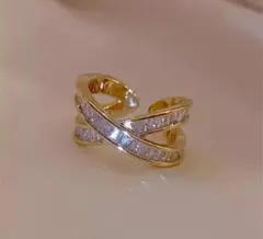 493 ゴールド リング czダイヤモンド サージカルステンレス 韓国 結婚式