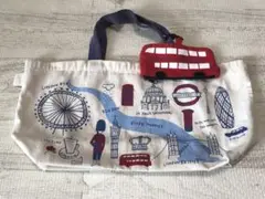 【匿名配送】ロンドンデザインのサブバッグ エコバッグ バスポーチ付