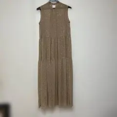ナノ・ユニバース　ノースリーブドットシフォンロングワンピース