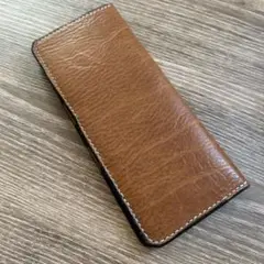 ブラウンレザー 長財布 カードポケット付き