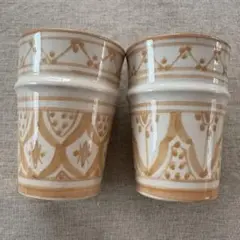 モロッコ 陶器 コップ2個セット