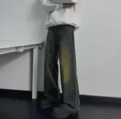 【Lサイズ】ワイドパンツ デニム バギーデニム