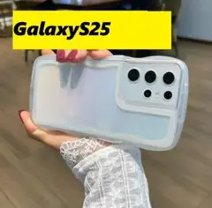 GalaxyS25 ウェーブなみなみ　クリア　可愛いケース