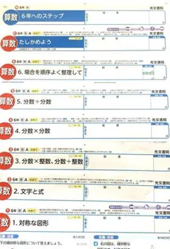 小学6年　算数　1学期　カラーテスト　啓林館　光文書院　A