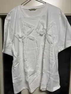 新品☆ZARA ホワイトリボンTシャツ Mサイズです