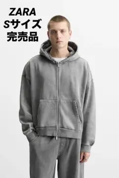 完売品ZARA ウォッシュ加工フーディ　М ZARA ウォッシュ加工フーディ ザラ パーカー スウェット