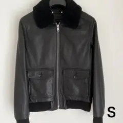 コーチやぎ革使用 ファー付きレザージャケット ライダース 革ジャン
