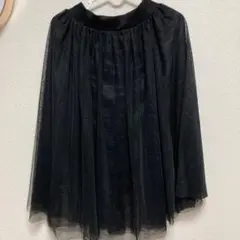 ひざ下　チュールスカート　黒　Mサイズ