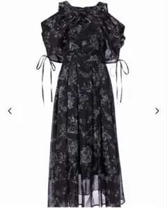 Riu⭐︎Twist ribbon Toile de Jouy dress