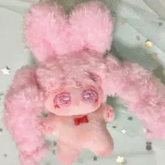もこもこあまえびぴんくうさちゃん　ぬいぐるみ