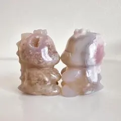 桜瑪瑙　チビ怪獣　置物　set