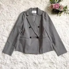 【2024年モデル 未使用級】イネド ダブルブレストショートジャケット Lサイズ