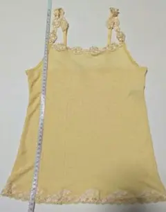 ワコール　イエロー花柄レースキャミソール