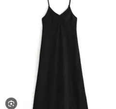 GRL フロントギャザーフレアキャミワンピース F ブラック