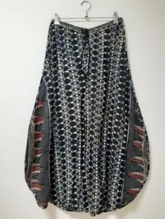 ピープルツリー　インド　リサイクルサリー　ワイドシルエット　パンツ