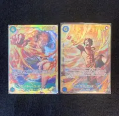 ワンピースカード　ルフィ　エース　シークレット　2点セット
