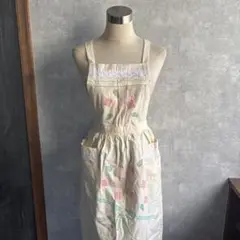 古着　美品　ヴィンテージ エプロン　昭和レトロ　希少　used ビンテージ
