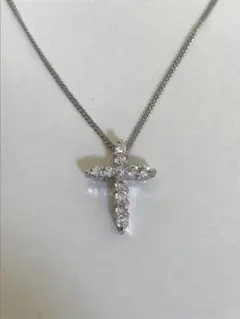 シルバー925ジルコニアクロスペンダントネックレス　I.1183