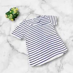 LOUIS 半袖Tシャツ　ボーダー　M ホワイト　ブルー