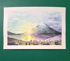 水彩画　原画　2L判　額付き