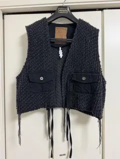 soshiotsuki ニットベスト SOSHIOTSUKIのネイビー V バックネック ベストがセール中
