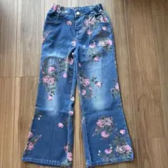 【新品未使用】　デニム　ジーンズ　花柄