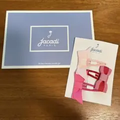《新品》Jacadi ジャカディリボンヘアピン3個セット（赤・ピンク）