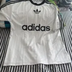 adidas ホワイト ストライプ ゲームシャツ