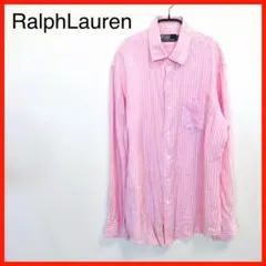 Ralph Lauren ストライプシャツ ピンク ビッグシルエット ブラウス◎