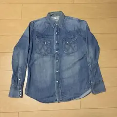 Wrangler 27MW デニムシャツ 151/2-33 ユーズド加工 復刻