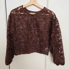 【美品】Amourire yumi.コラボ　フラワーレースカーディガン　M