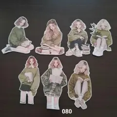 コラージュ素材　女の子イラスト　 ダイカットセット