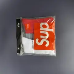 Supreme Kmkfクッション付き靴下 4足セット 未使用 赤白