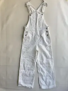 美品　GU デニムサロペットストレートパンツ レディース　S オフホワイト