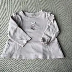 プティマイン♡バレエシューズ刺繍長袖Tシャツ 80cm