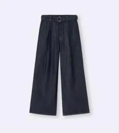 GU ベルテッドワイドパンツ　Mサイズ　NAVY