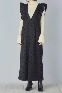 【新品未使用】ドット柄サロペット　フラーネ