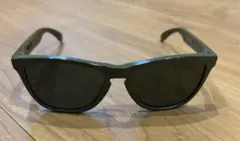 中古 オークリー OAKLEY Frogskins ブラック レンズ不良あり