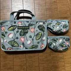 ハウスオブロータス ミニトートバッグ 小物ケース2セット付き