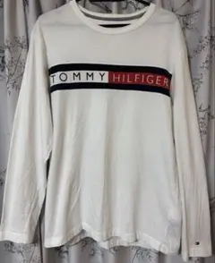 【美品】TOMMY HILFIGER ロンT 長袖 Tシャツ ホワイト M